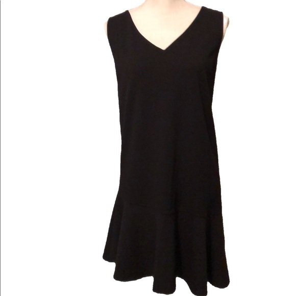 Aqua black dress with asymmetrical hem. Sz M - Picture 1 of 7